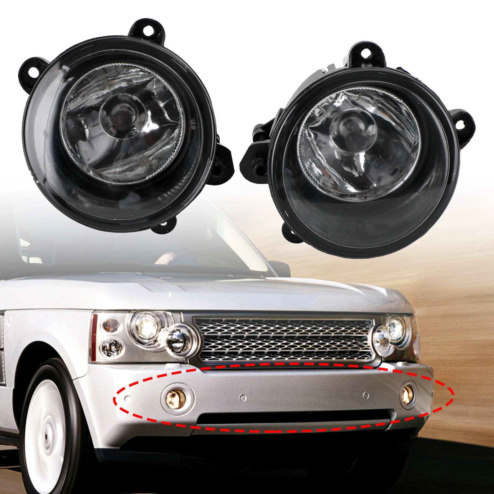 1Pair Front Fog Light Lamp For Land Rover Discovery 03-04 RANGE ROVER 06-09 USA