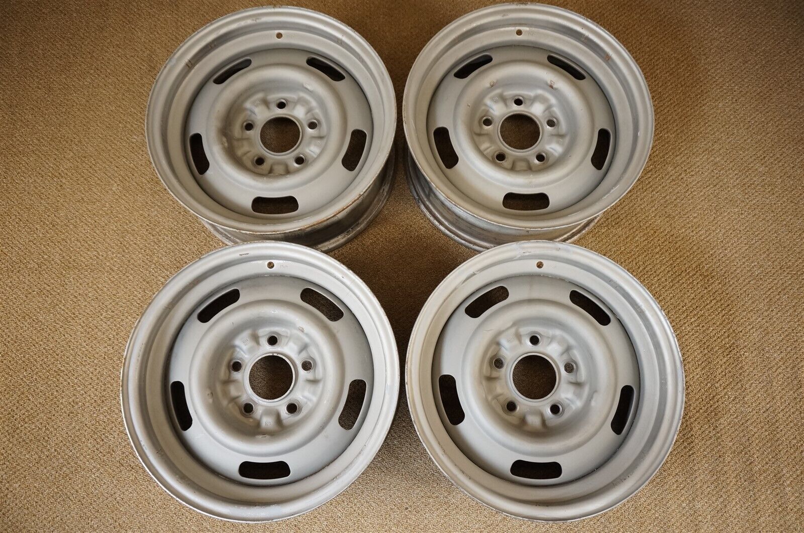 Early OEM 1967 Corvette Large DC Rally Wheels 15x6 Matched Dated Set KH 