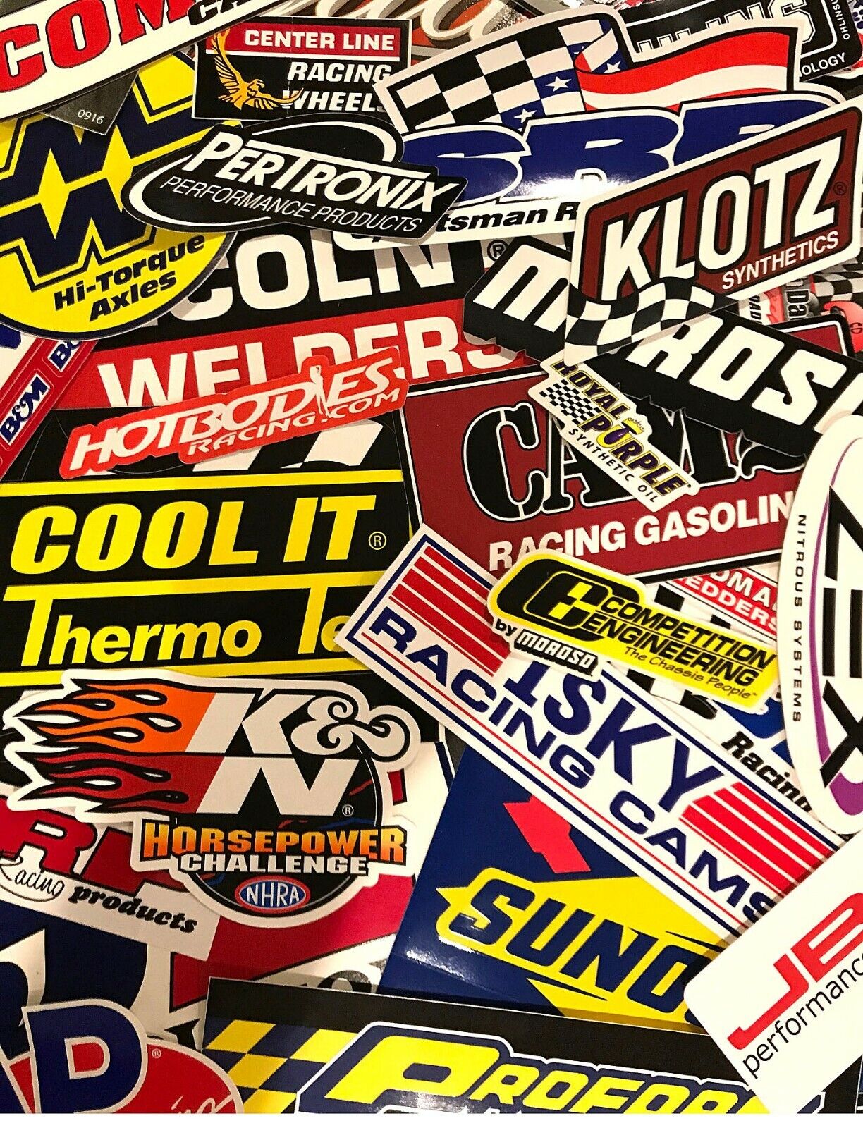 Racing Decals Sticker Lot Set 25 Assorted Body US  NASCAR NHRA RANDOM