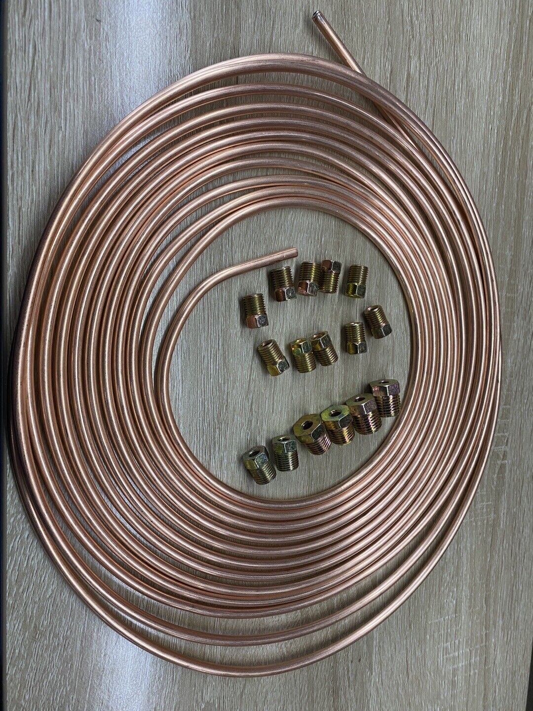 25 ft 3/16 Copper-Nickel Brake Line Tubing Coil & Fitting Kit, SAE Inverted
