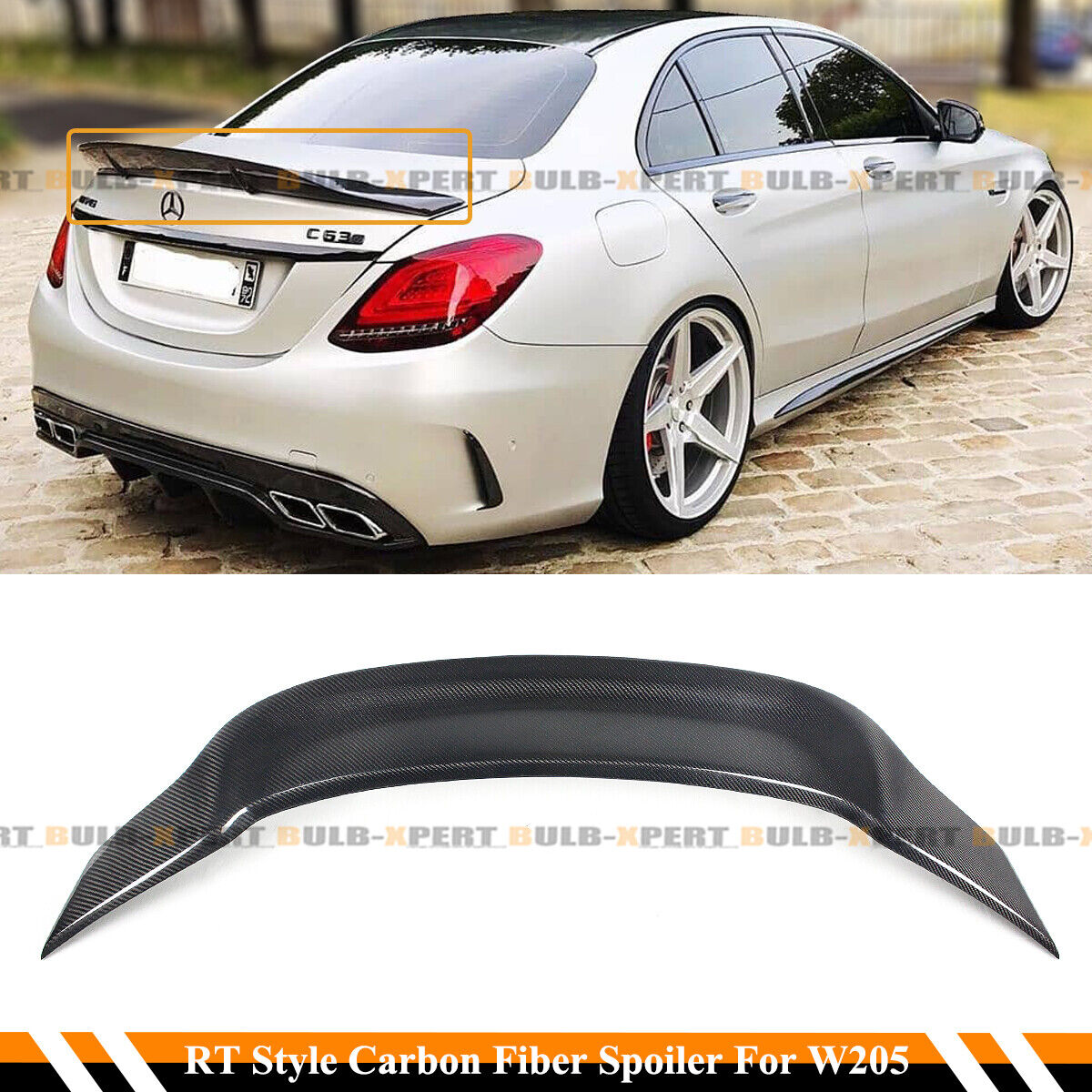 FOR 2015-2021 MERCEDES BENZ W205 C63 AMG R STYLE CARBON FIBER TRUNK SPOILER WING