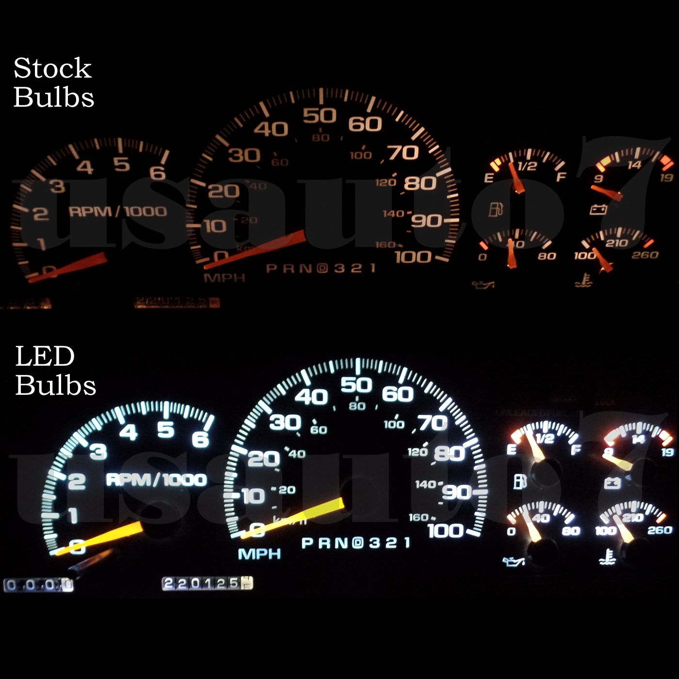 95-98 Chevy C1500 K1500 Truck Dash Instrumnet Cluster Gauge White LED LIGHTS KIT