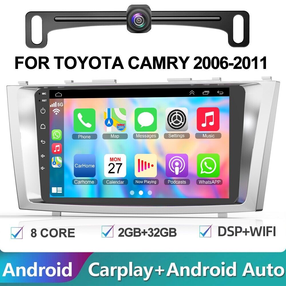 For Toyota camry 2006-2011 Car Radio Double Din Car Stereo Apple Carplay GPS