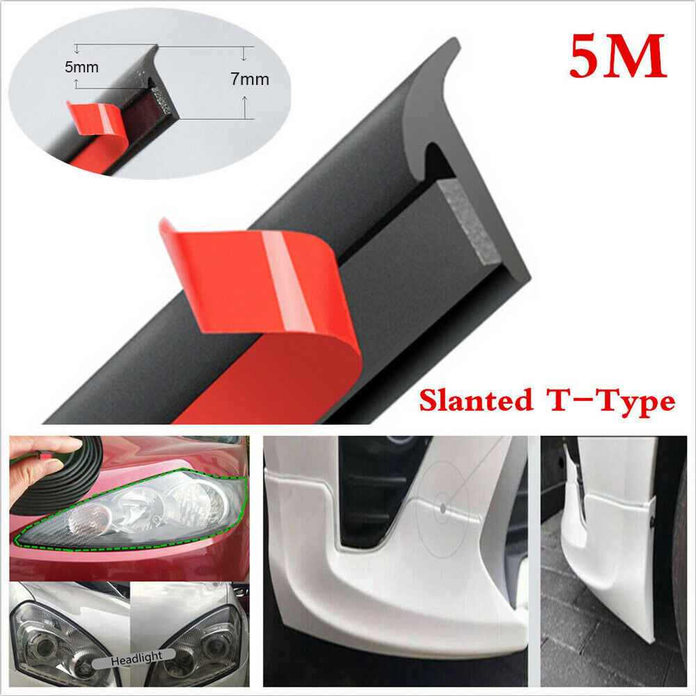 5M T-Shape Rubber Car Door Seal Strip Hood Trunk Edge Weatherstrip Moulding Trim