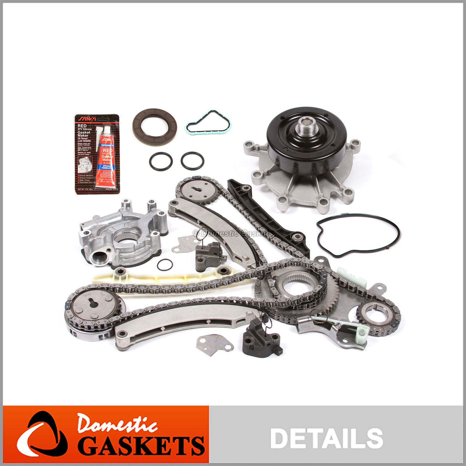 04-12 Dodge Ram Jeep 3.7L Timing Chain Oil Pump Water Pump Kit+Cover Gasket Set
