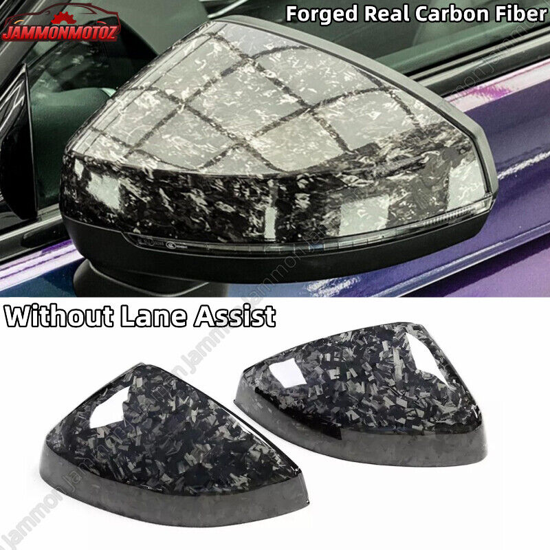 FORGED REAL CARBON FIBER MIRROR COVER FOR 2014-19 AUDI A3 S3 RS3 W/O LANE ASSIST