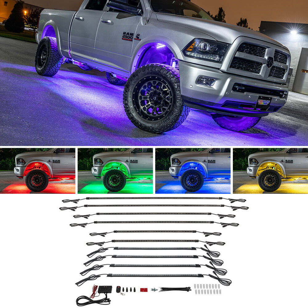 LEDGlow Multi-Color LED Slimline Truck Underglow Kit with Wheel Well Lighting