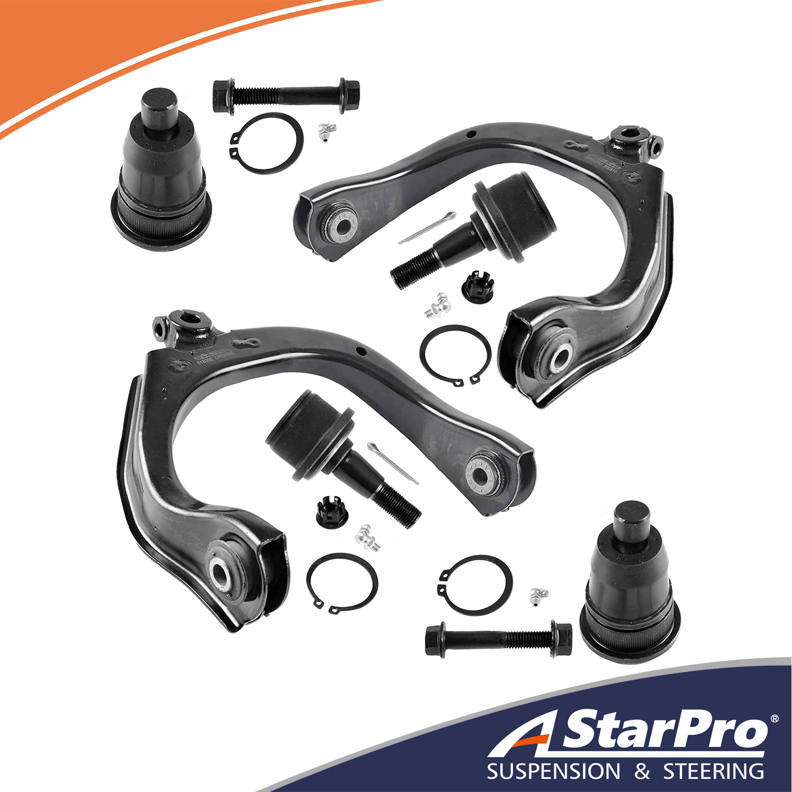 6pc Front Control Arm Upper and Lower Ball Joint for GMC Envoy Chevy Trailblazer
