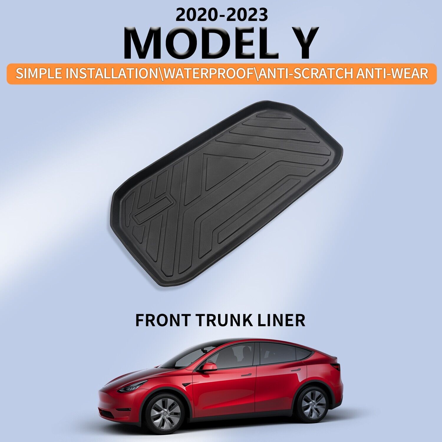 Fit 2020-2023 Tesla Model Y Front Rear Trunk Liners Front Mats Cargo Liners