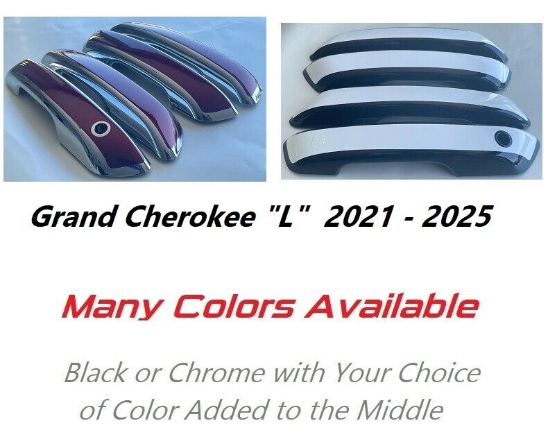 Custom Black OR Chrome Door Handle Covers 2021-2025 Grand Cherokee L PICK COLOR