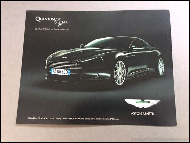 2008 Aston Martin DBS James Bond Quantum of Solace 1-page Sales Brochure
