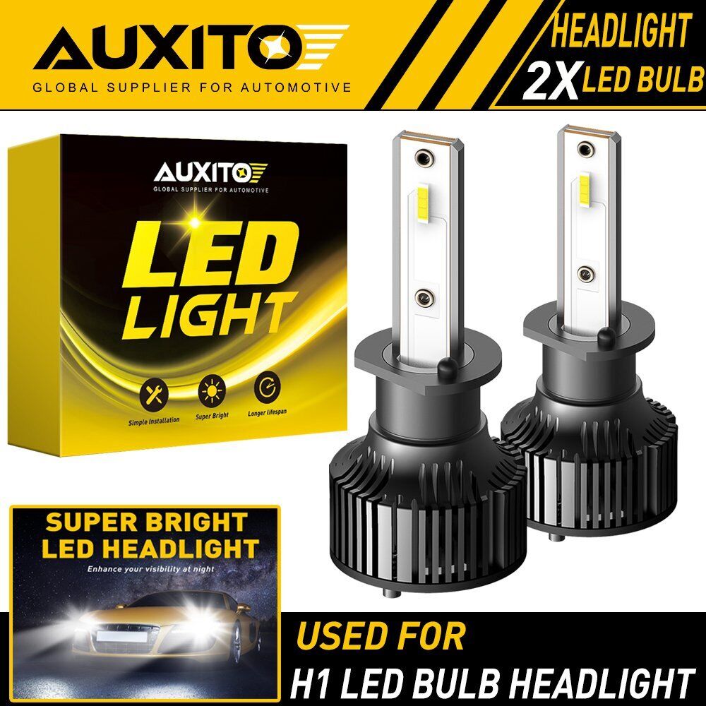 AUXITO H1 Super Bright White 16000LM CSP LED Headlight Bulb Kit High Low Beam EA