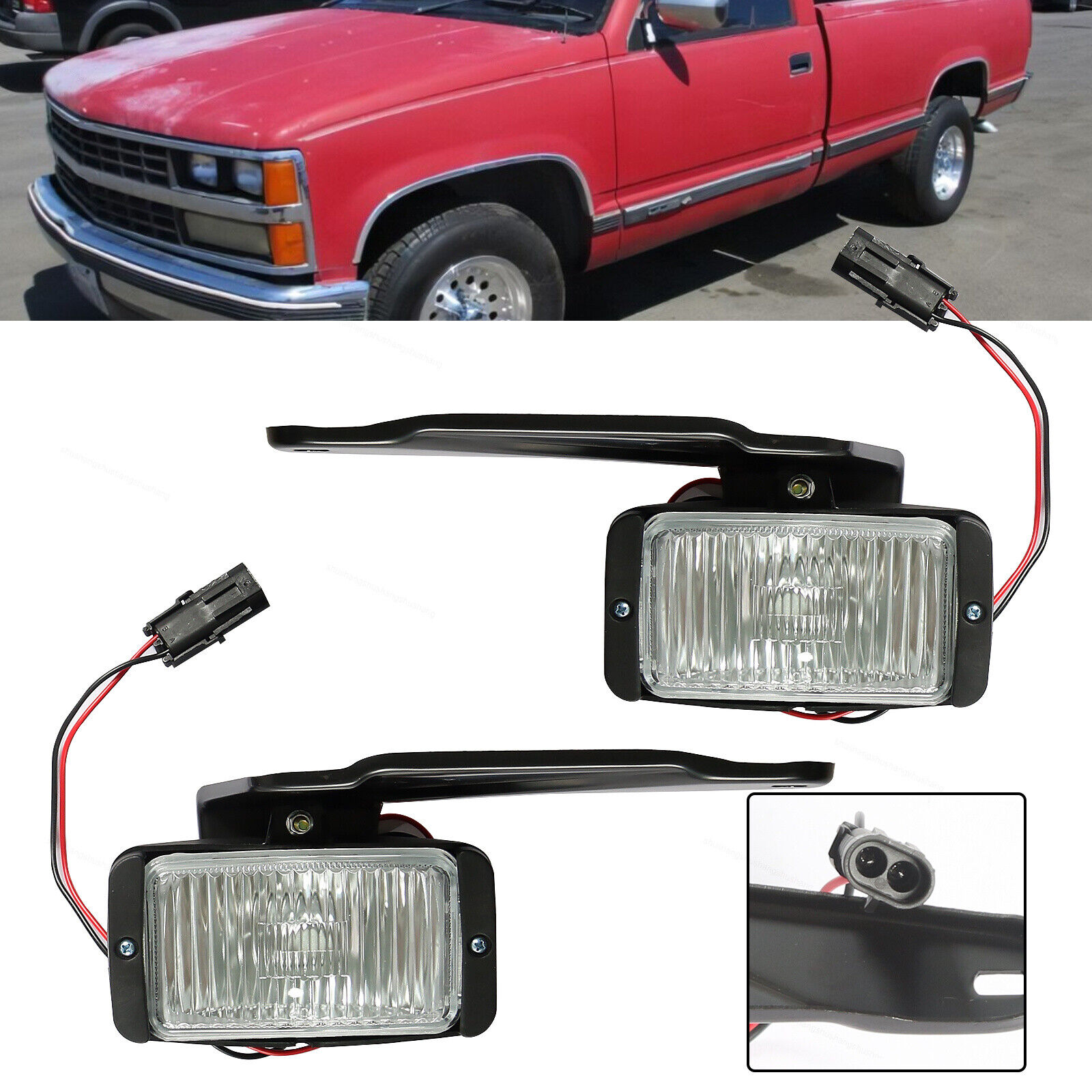 For 1988-99 Chevrolet GMC C1500 K1500 Front Fog Lights Left & Right Side Halogen