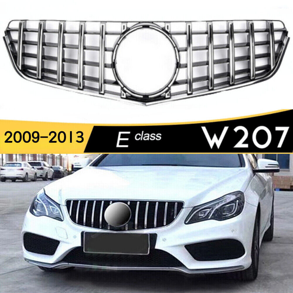 GT GRILLE Front Bumper Grill For Benz W207 E-CLASS Coupe 2009-2013 Chrome Black