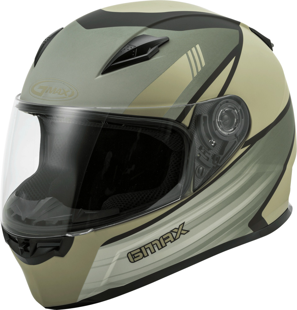 GMAX FF-49 Full-Face Deflect Helmet SMK Shield (SZ Large, Matte Tan/Khaki)