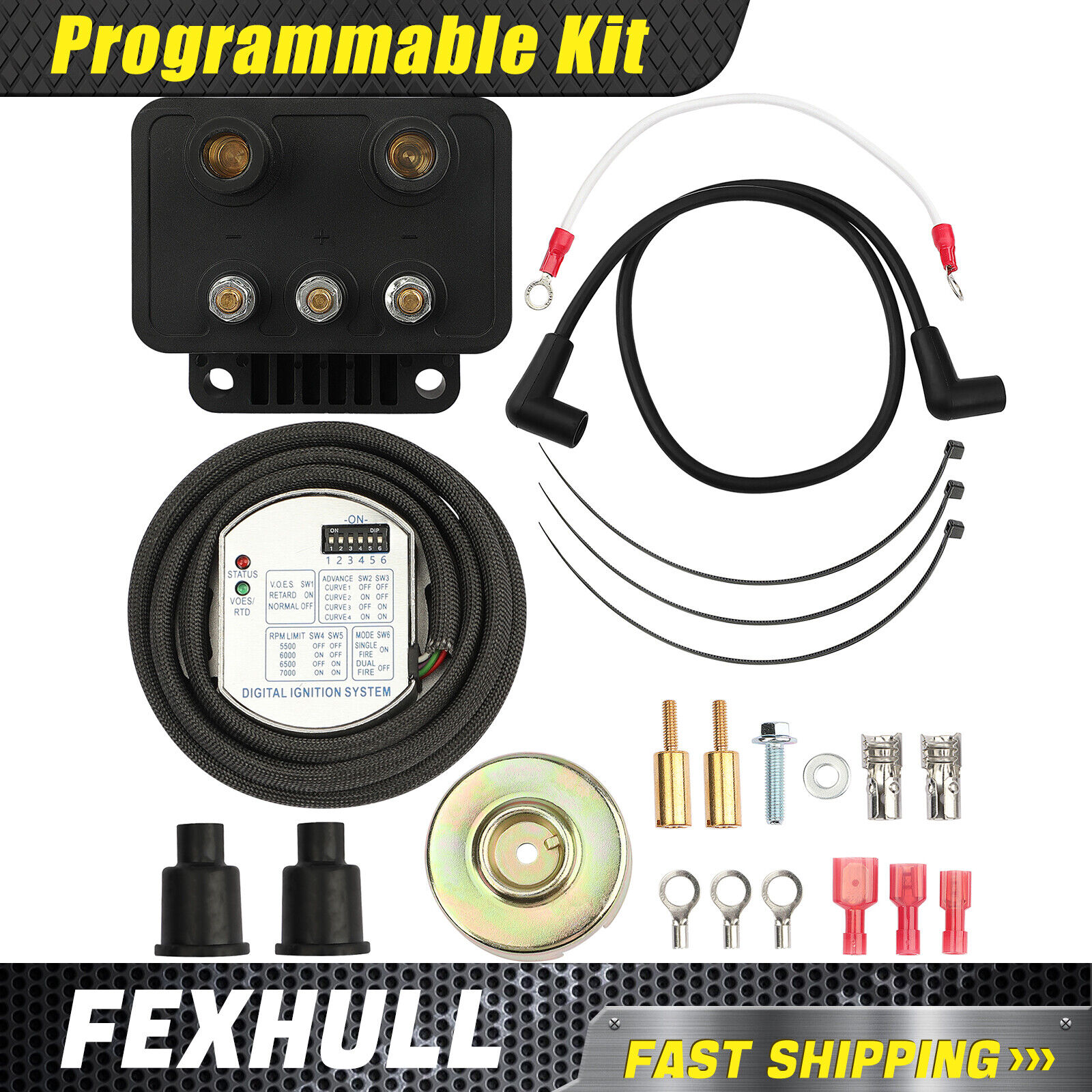 Single Fire Programmable Ignition Coil Kit 53-660 For EVO Big Twin XL Sportster