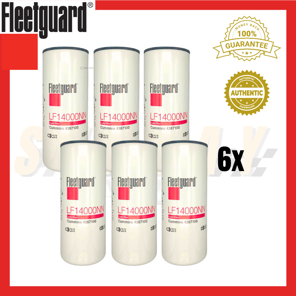 (6 Pack) Fleetguard LF14000NN Oil Filter for Cummins ISX 4367100