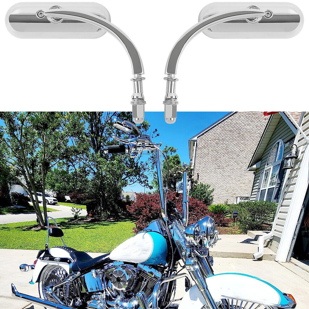 Chrome Motorcycle Rear View Mirrors For Harley Heritage Softail Classic FLSTC