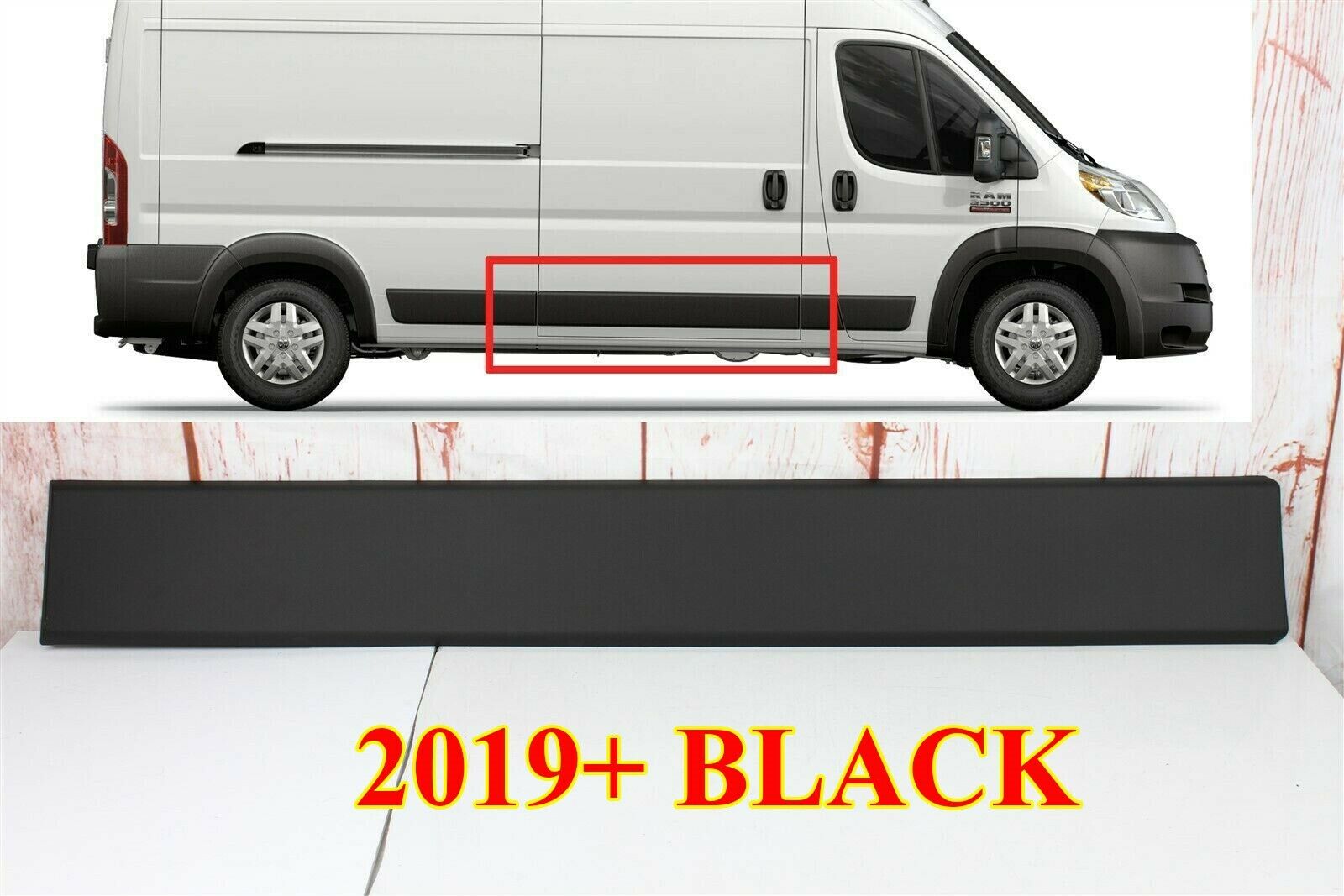 FOR DODGE RAM PROMASTER 2019-2022 PASSENGER RH SLIDING DOOR TRIM MOLDING COVER