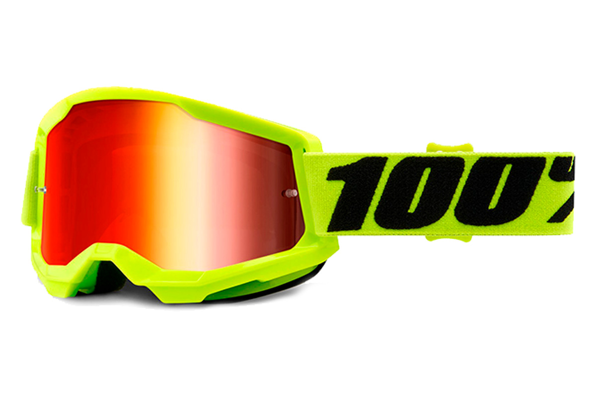 100% STRATA Motocross Dirt Bike Goggles MX Clear Silver Lens ATV BMX Off Road