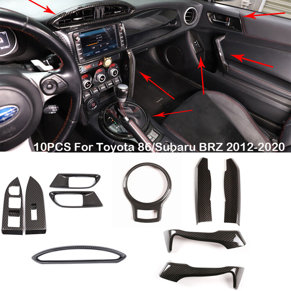 ABS Carbon Fiber Interior Full Dash Trim Set For Toyota GT86 Subaru BRZ 12-20