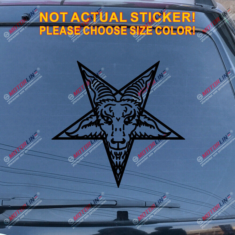 Pentagram Baphomet Devil Satanic Goat Decal Sticker Car Vinyl pick size color a