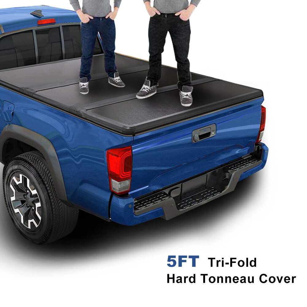 FOR 16-23 TOYOTA TACOMA TRUCK 5FT SHORT BED HARD SOLID TRI-FOLD TONNEAU COVER