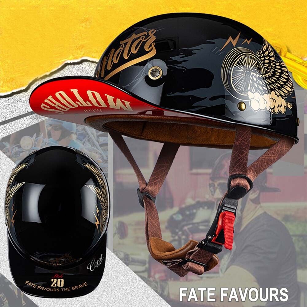 Open Face Motorcycle Half Helmet Retro Baseball Cap Scooter Moped Jet helmet DOT
