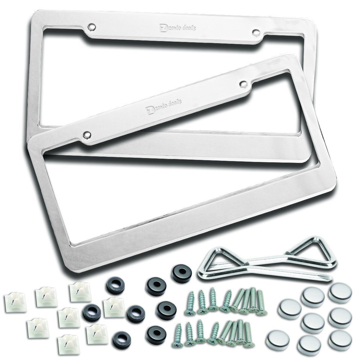 Zento Deals 2 Pack Aluminum License Plate Frame with Screws Anti-Theft 