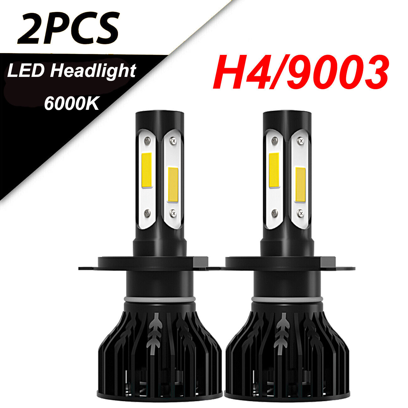 For Hino 145 165 185 258 268 338 4-Side LED Headlight High Low Beam 6000K Bulbs