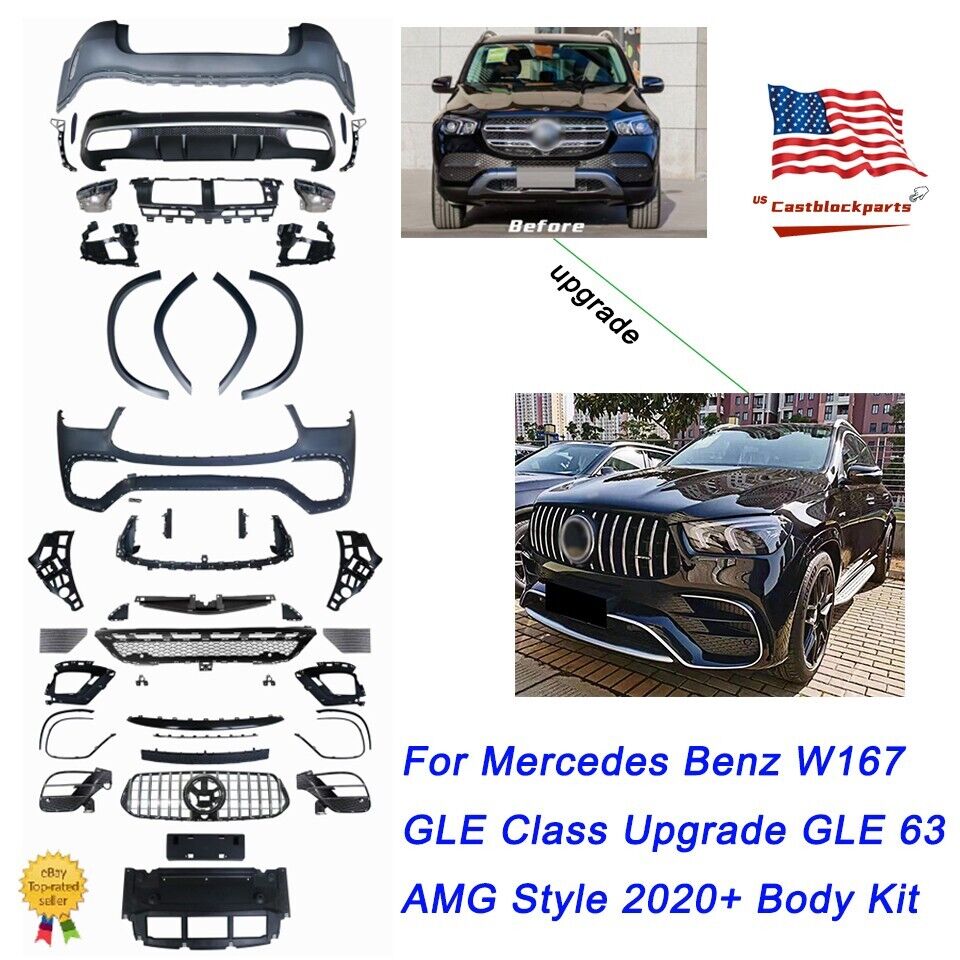 Facelift to GLE63 AMG From 2020-22 Mercedes Benz GLE Class W167 Bumper Body Kit