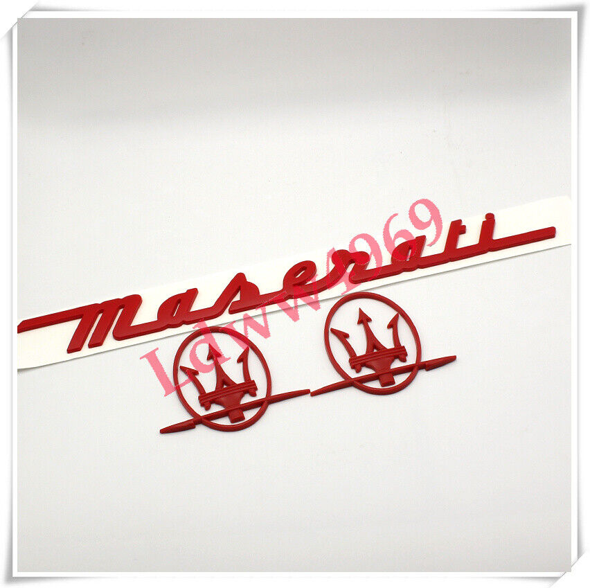 3pc Set Red R&L Side trunk  Emblem Badge For Maserati Ghibli Levante GTS Q4