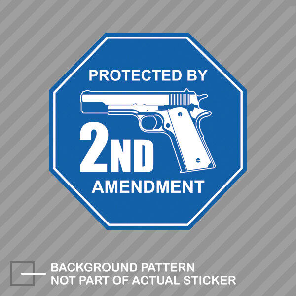 Protected by 2nd Amendment Sticker Decal Vinyl gun rights 2a molon labe
