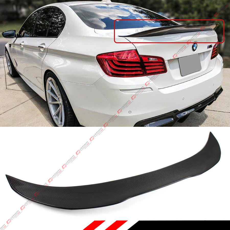 FOR 2011-17 BMW F10 5 Series & M5 Carbon Fiber PSM Style High Kick Trunk Spoiler