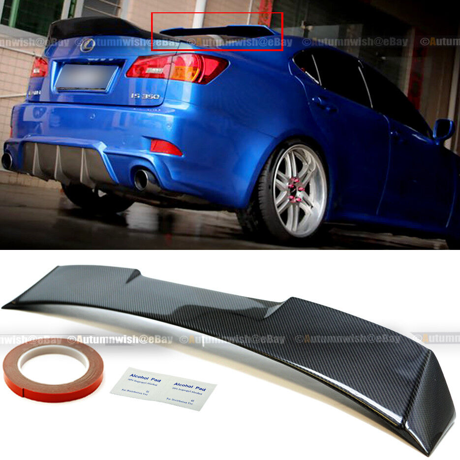 Fit 06-12 IS250 IS350 ISF V2 Full Carbon Fiber Rear Window Roof Wing Spoiler