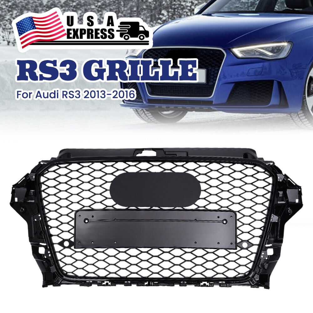 For Audi A3 S3 2013-2016 RS3 Type Grille Front Hood Henycomb Bumper Grill
