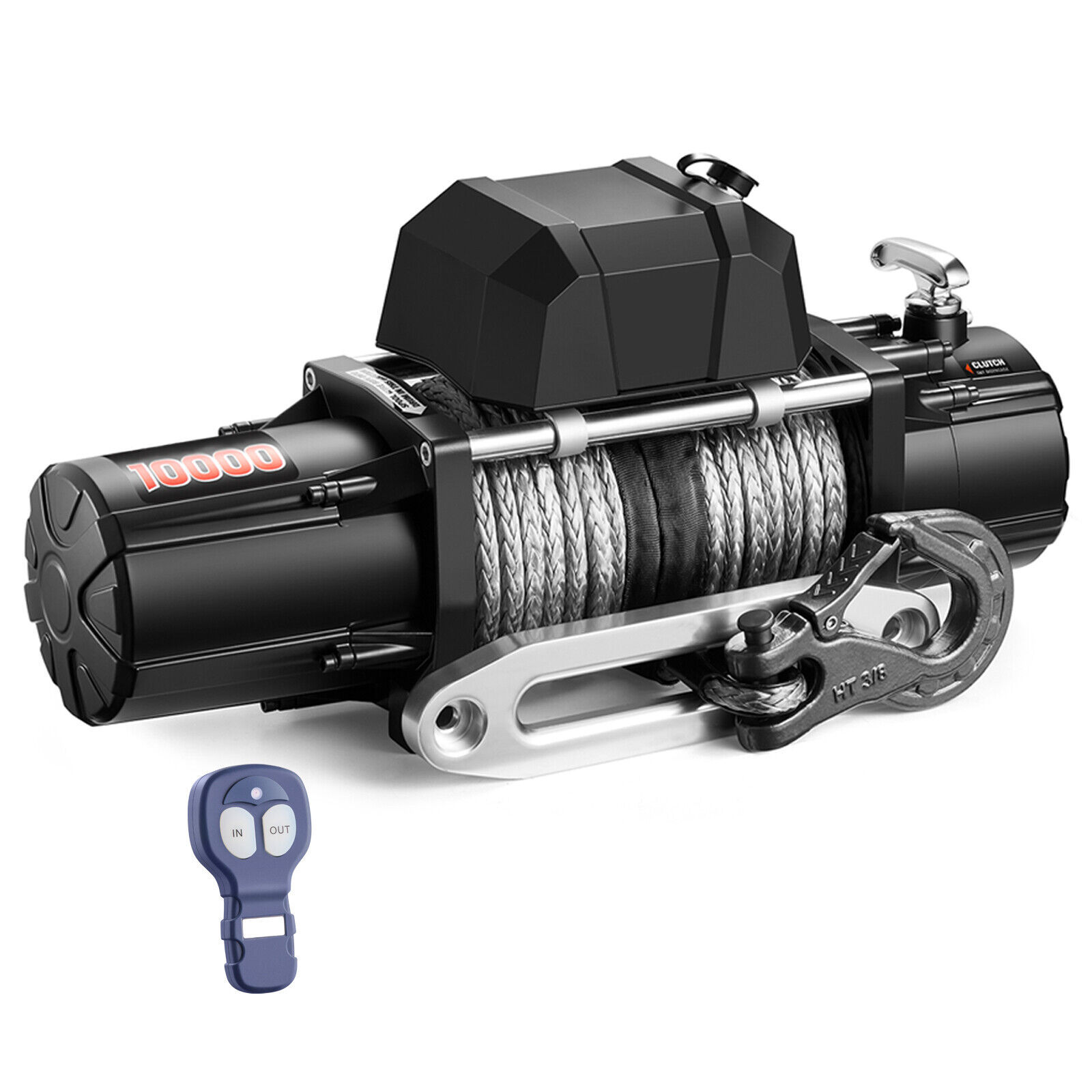 New 10000lb Waterproof Winch with Synthetic Rope for SUV Trailers 4WD