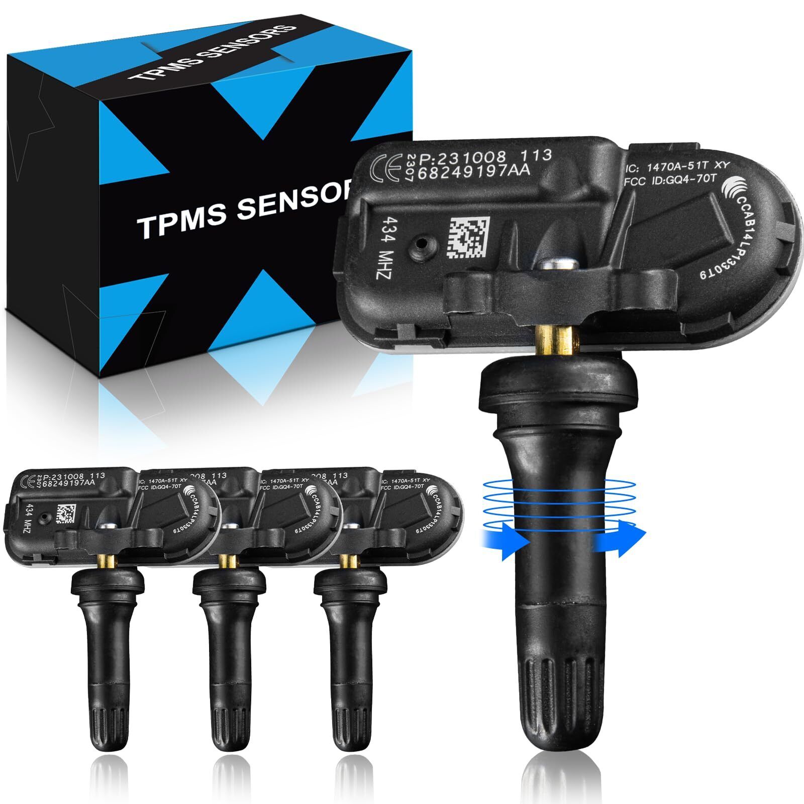 4x Tire Pressure Sensor TPMS for 2014-2021 Dodge RAM 1500 2500 3500 #68249197AA