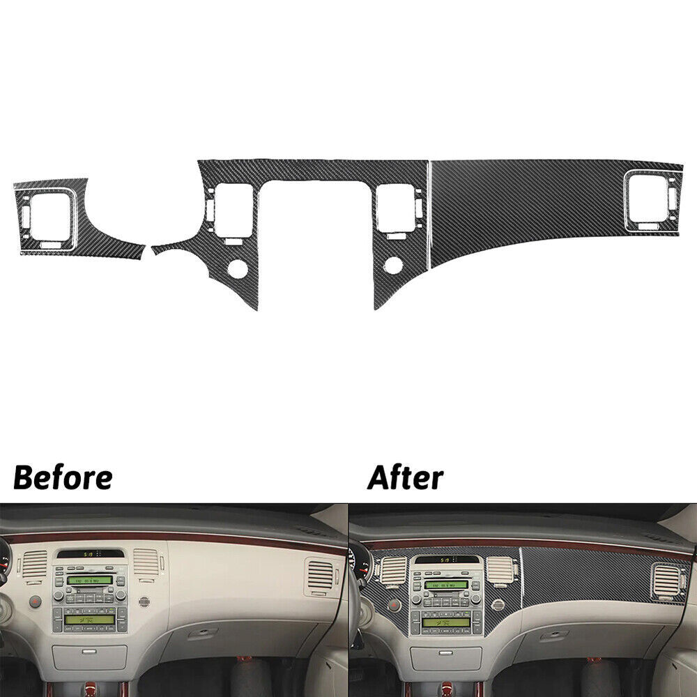 5Pcs Carbon Fiber Interior Dashboard Panel Frame Cover For Hyundai Azera 2006-11