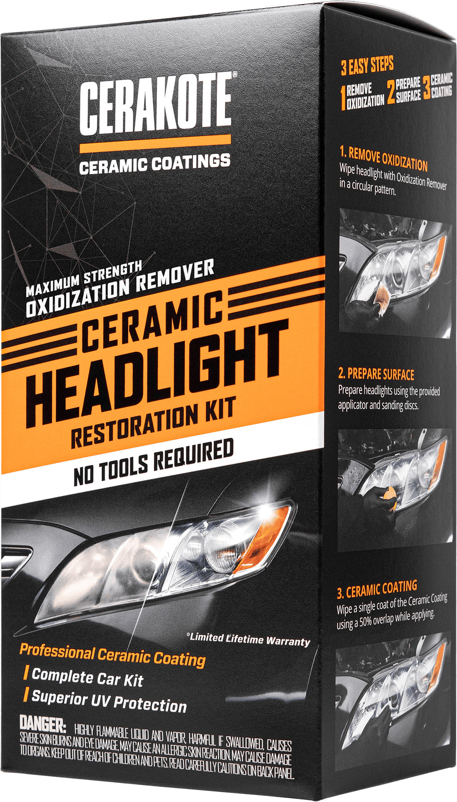 CERAKOTE® Ceramic Headlight Restoration Kit - Maximum Strength Oxidation Remover