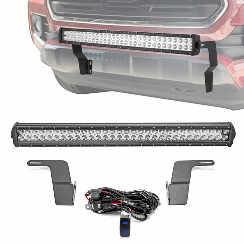 For 2016-UP Toyota Tacoma Hidden Bumper 32 inch LED Light Bar Bracket Wiring Kit