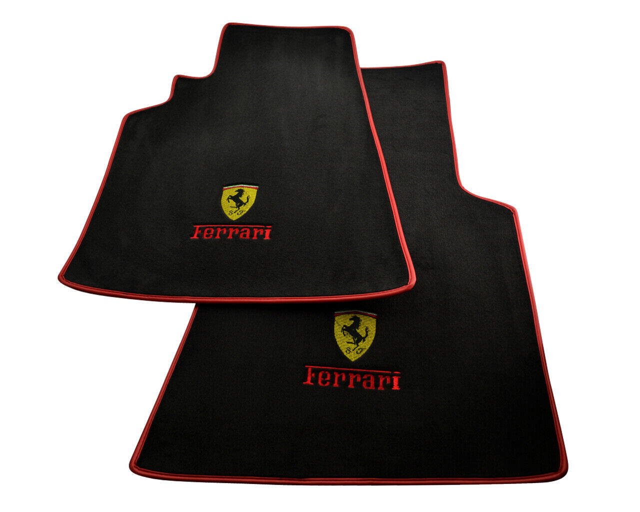 Floor Mats For Ferrari 550 Maranello 96-02 Tailored Carpets Red Leather Rounds 