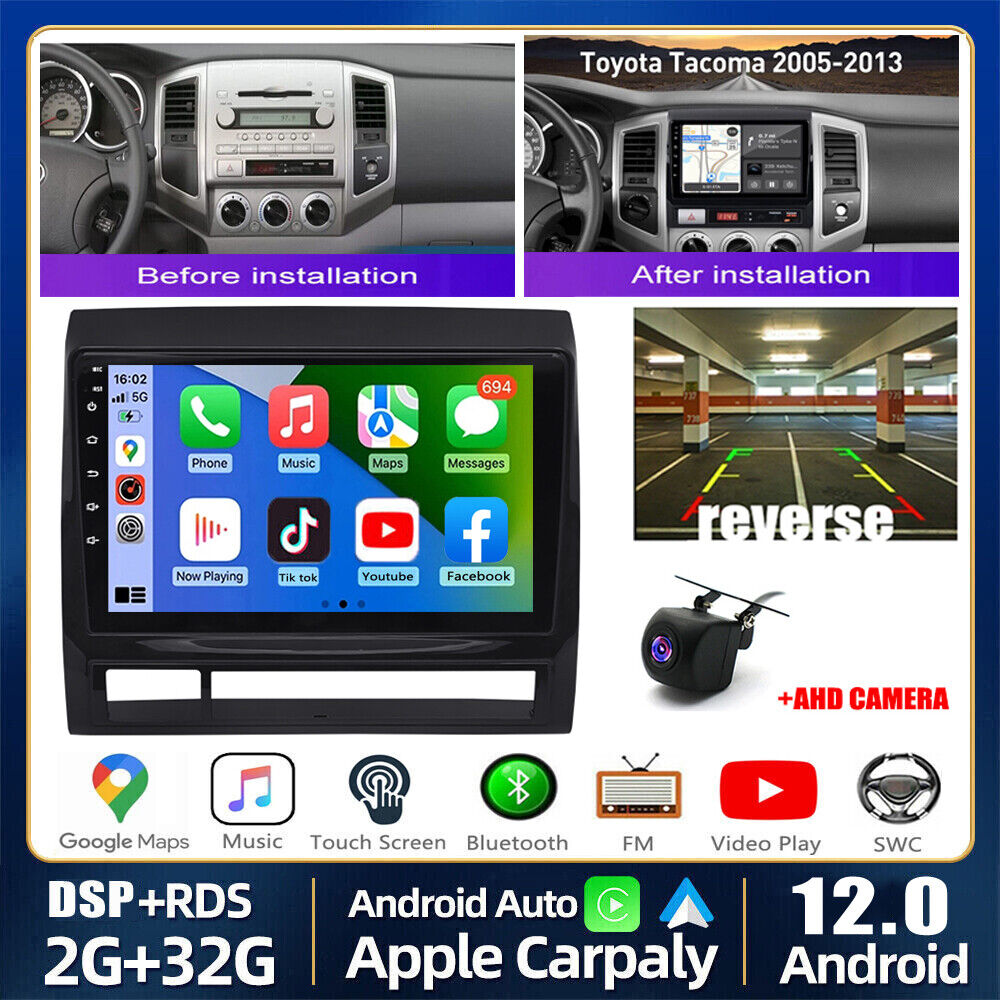 For Toyota Tacoma 2005-2013 2G+32G Android 12 Car Stereo Radio Carplay GPS Navi