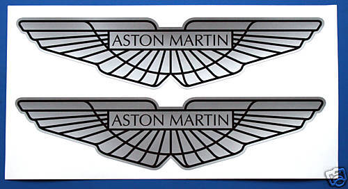Aston Martin logo silver stickers decals