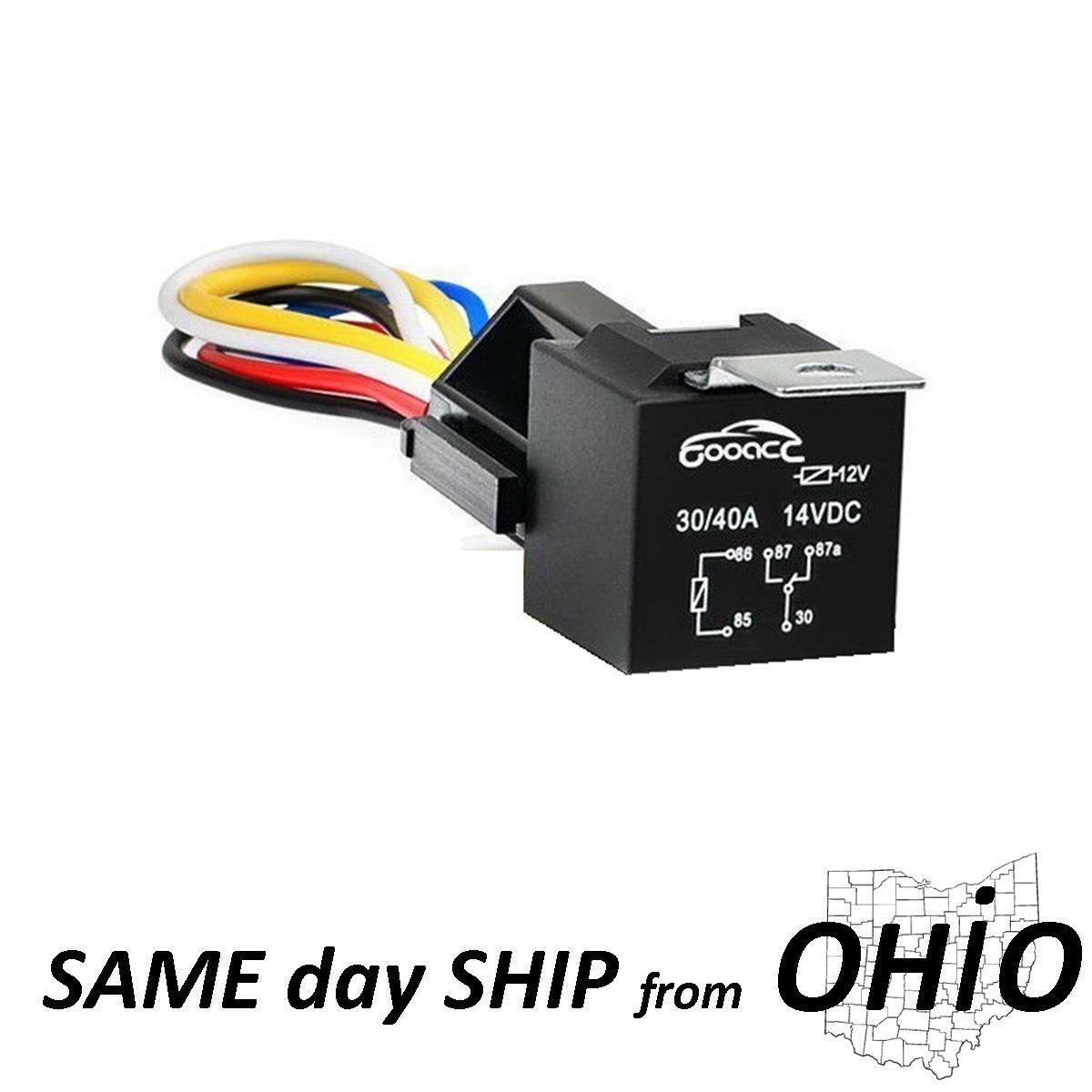 12V - 12 volt Automotive Relay 5 pin with wiring harness plug pig tail SPDT HD