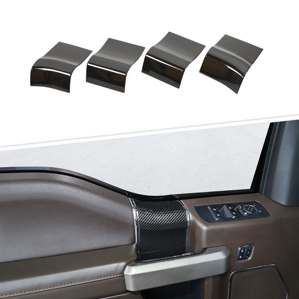 4x Carbon Fiber Inner Door Handle Panel Sticker Trim Cover for Ford F150 2015-20