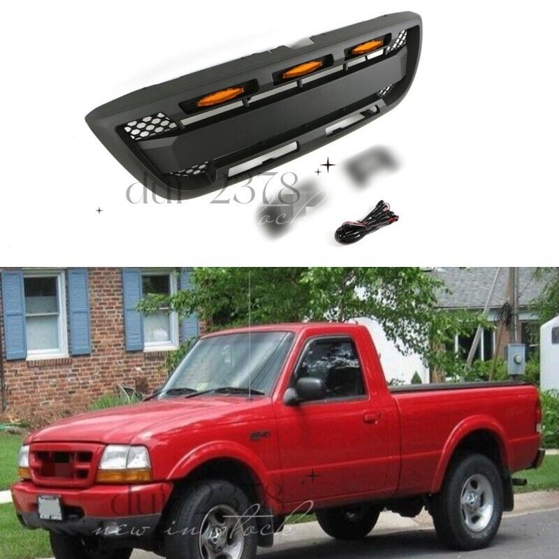 Front Bumper Grille Mesh Replace Grill with LED Light For Ford Ranger 1998-2000