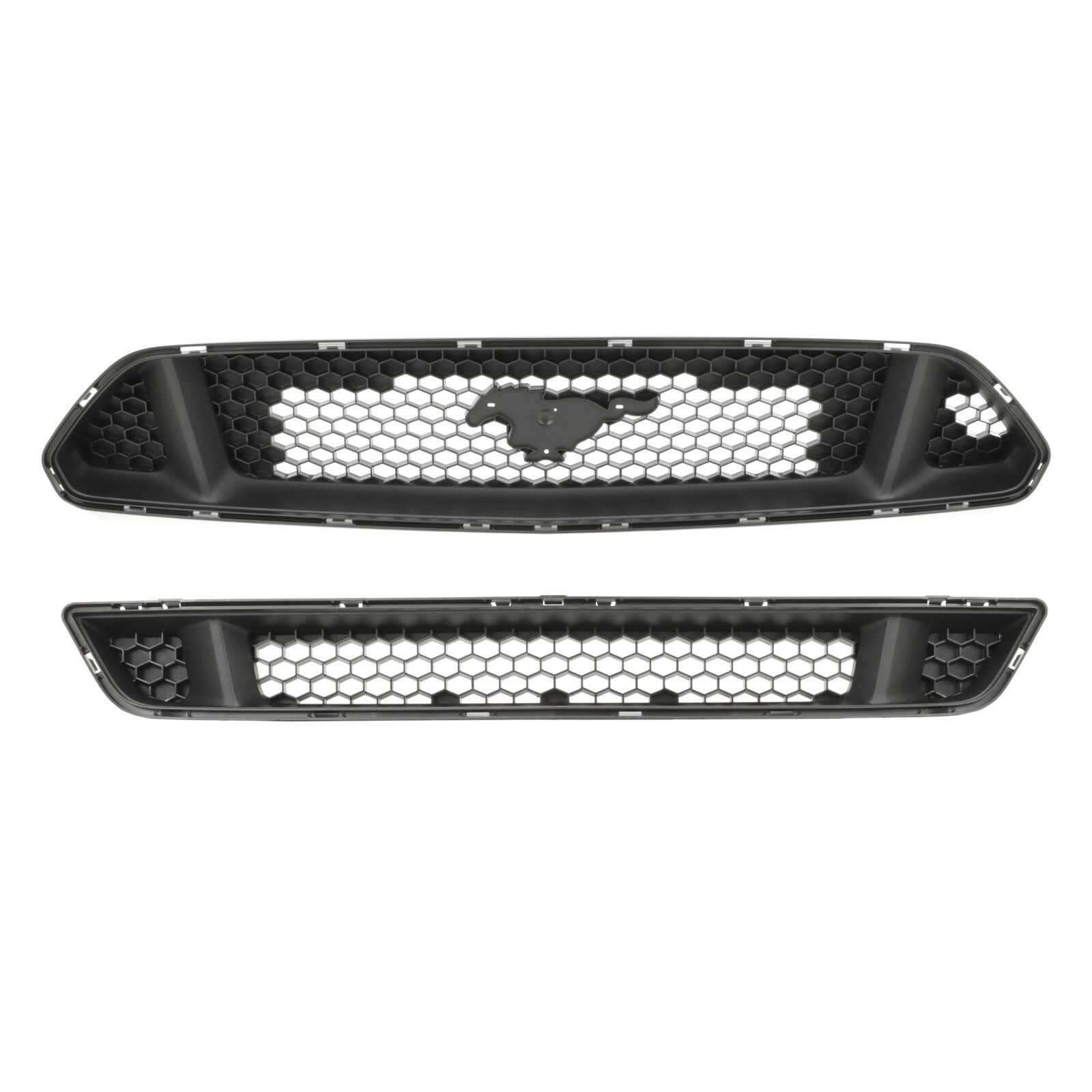 OEM NEW Front Upper Honeycomb Grille w/ Lower Bumper Fascia Insert 15-17 Mustang