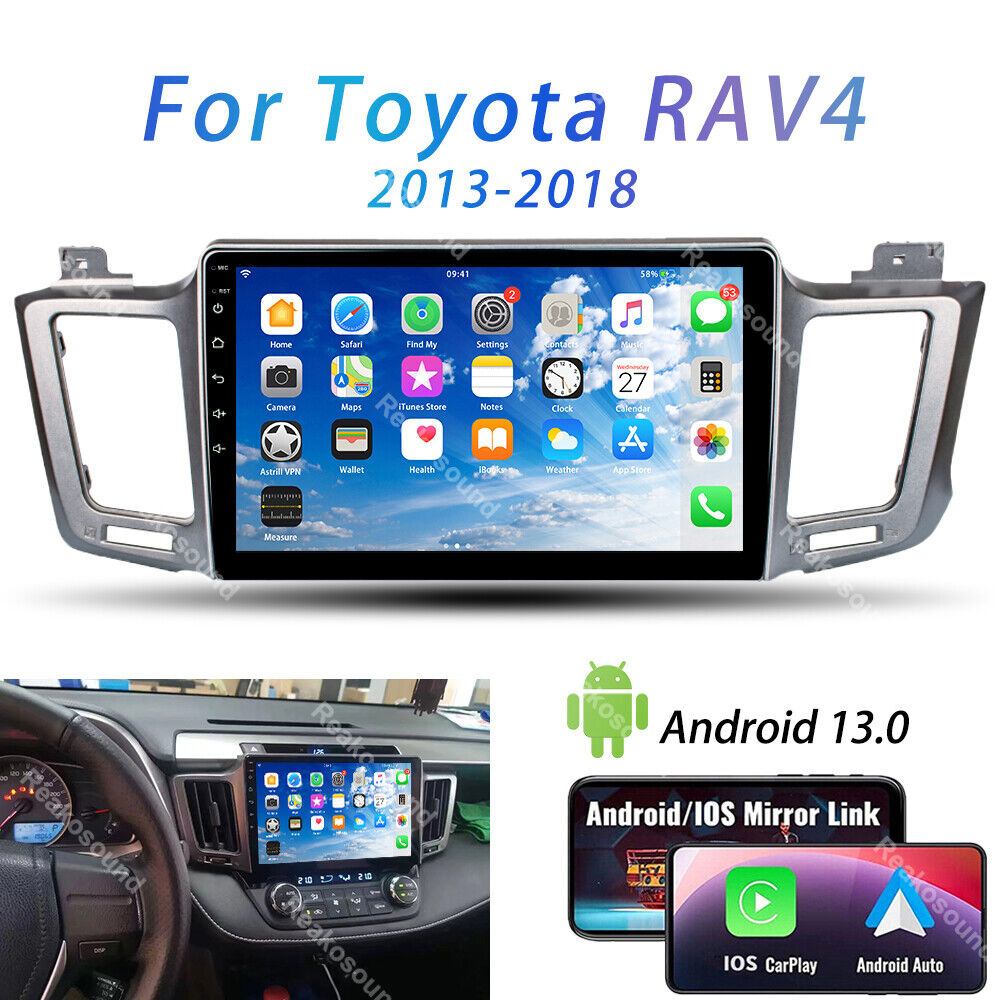 For Toyota RAV4 2013-2018 Apple Carplay Android 13 Car Stereo Radio GPS Navi BT