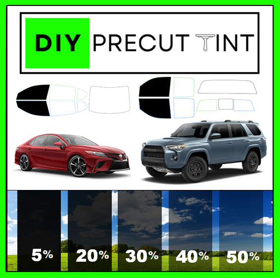 DIY PreCut Premium Ceramic Window Tint Fits ANY Toyota 2000-2023 FRONT TWO DOORS